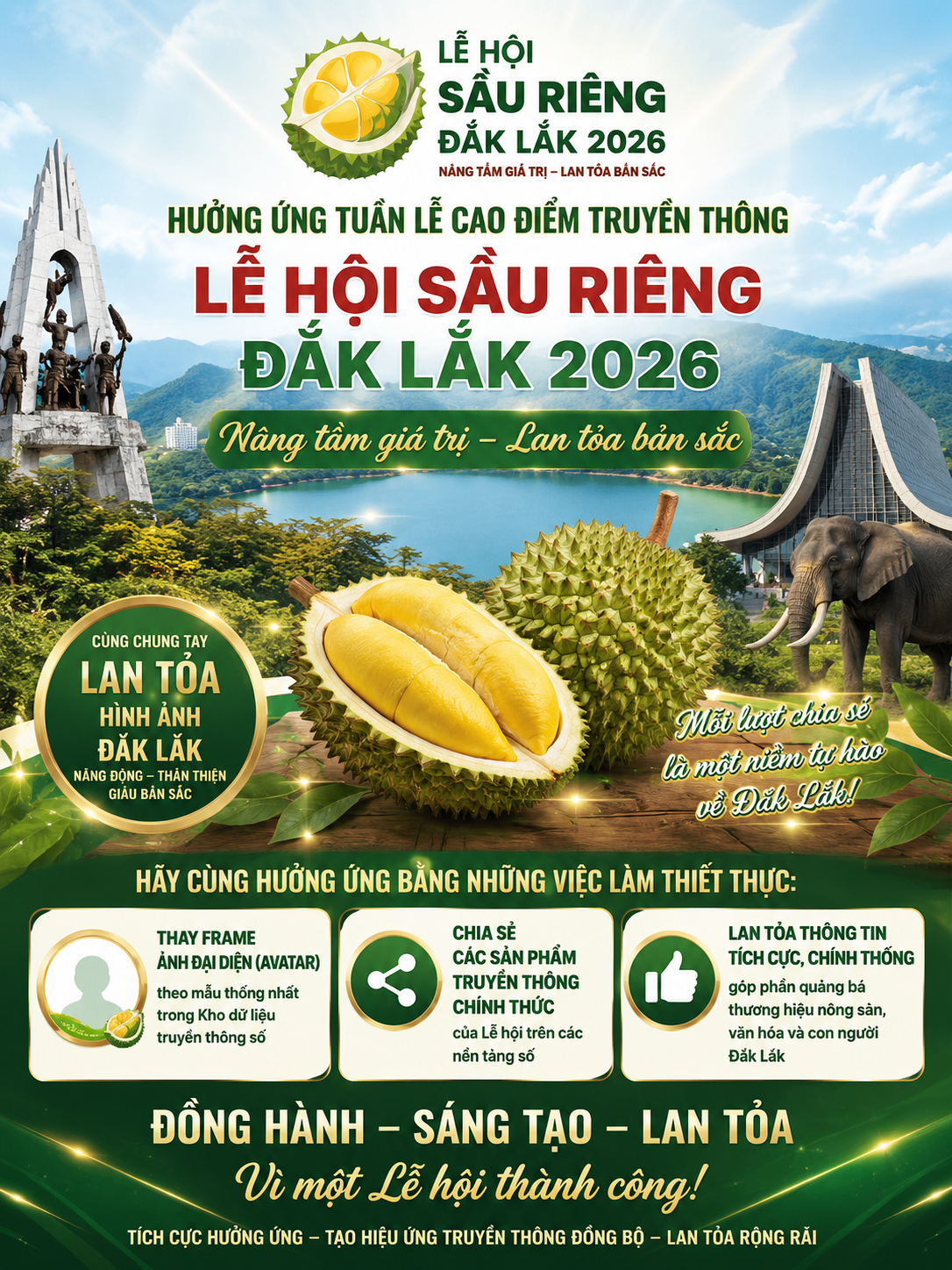 Hưởng ứng cao điểm tuần lễ truyền thông Lễ hội Sầu riêng Đắk Lắk 2026